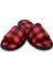 Erkek Kırmızı Oduncu Desenli Önü Açık Yumuşak Tabanlı Ev Terlik 1
