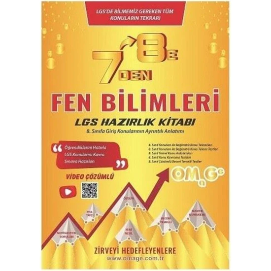 Nartest Yayınları 7 Den 8 E Omage LGS Fen Bilimleri Hazırlık Kitabı