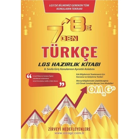 Nartest Yayınları 7 Den 8 E Omage LGS Türkçe Hazırlık Kitabı