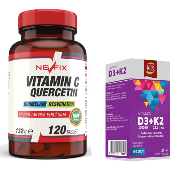 Nevfix Vitamin C Quercetin Bromelain 120 Tablet & Ncs Fiyatı