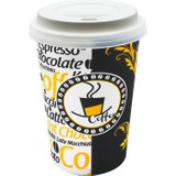 Aygün Cup 12 Oz Beyaz Kapaklı Karton Bardak 300 ml - 100'LÜ (Latte Bardağı)