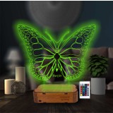 3D Hediye Dünyası Kelebek Resimli Özel Isimli  16 Renkli Kumandalı