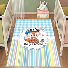 İnka Halı Antibakteriyel Yıkanabilir Kaymaz Dot Taban Dijital Baskı Çocuk Halısı MRC59