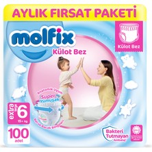Molfix Külot Bez 6 Beden Ekstra Large Aylık Fırsat Paketi 100 adet