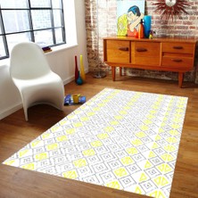 İnka Halı Antibakteriyel Yıkanabilir Kaymaz Dot Taban Dijital Baskı Salon Halısı MRC149