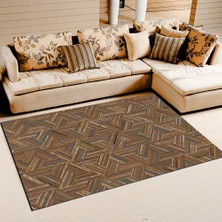 İnka Halı Antibakteriyel Yıkanabilir Kaymaz Dot Taban Dijital Baskı Salon Halısı MRC151