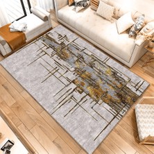 İnka Halı Antibakteriyel Yıkanabilir Kaymaz Dot Taban Dijital Baskı Salon Halısı MRC522