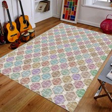 İnka Halı Antibakteriyel Yıkanabilir Kaymaz Dot Taban Dijital Baskı Salon Halısı MRC423