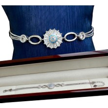 Tesbih Rüyası 925 Ayar Gümüş Pırlanta Taşlı Model Kadın Bileklik