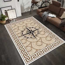 İnka Halı Antibakteriyel Yıkanabilir Kaymaz Dot Taban Dijital Baskı Salon Halısı MRC509