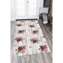 İnka Halı Antibakteriyel Yıkanabilir Kaymaz Dot Taban Dijital Baskı Salon Halısı MRC1503