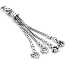 Gümüş Hediye Al Ayyıldız Tasarım 4lü Kamçı 925 Ayar Gümüş Püskül