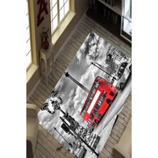 İnka Halı Antibakteriyel Yıkanabilir Kaymaz Dot Taban Dijital Baskı Salon Halısı MRC1673