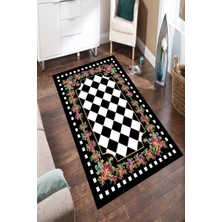 İnka Halı Antibakteriyel Yıkanabilir Kaymaz Dot Taban Dijital Baskı Salon Halısı MRC1638