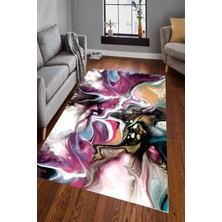 İnka Halı Antibakteriyel Yıkanabilir Kaymaz Dot Taban Dijital Baskı Salon Halısı MRC1656