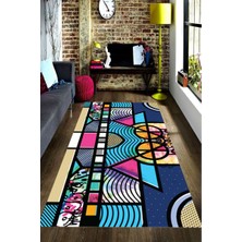 İnka Halı Antibakteriyel Yıkanabilir Kaymaz Dot Taban Dijital Baskı Salon Halısı MRC1664