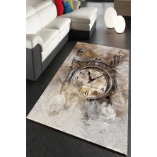 İnka Halı Antibakteriyel Yıkanabilir Kaymaz Dot Taban Dijital Baskı Salon Halısı MRC1781