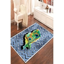 İnka Halı Antibakteriyel Yıkanabilir Kaymaz Dot Taban Dijital Baskı Salon Halısı MRC1848