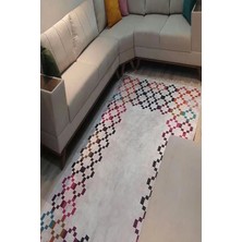 İnka Halı Antibakteriyel Yıkanabilir Kaymaz Dot Taban Dijital Baskı Salon Halısı MRC1460