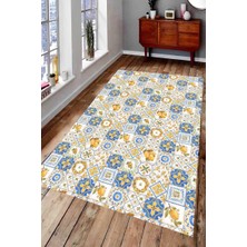 İnka Halı Antibakteriyel Yıkanabilir Kaymaz Dot Taban Dijital Baskı Salon Halısı MRC1688