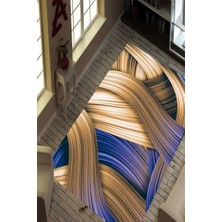 İnka Halı Antibakteriyel Yıkanabilir Kaymaz Dot Taban Dijital Baskı Salon Halısı MRC1746