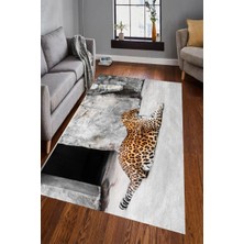 İnka Halı Antibakteriyel Yıkanabilir Kaymaz Dot Taban Dijital Baskı Salon Halısı MRC1755