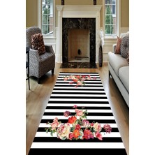 İnka Halı Antibakteriyel Yıkanabilir Kaymaz Dot Taban Dijital Baskı Salon Halısı MRC1616