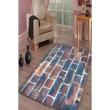 İnka Halı Antibakteriyel Yıkanabilir Kaymaz Dot Taban Dijital Baskı Salon Halısı MRC1872