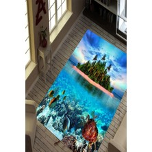 İnka Halı Antibakteriyel Yıkanabilir Kaymaz Dot Taban Dijital Baskı Salon Halısı MRC1670