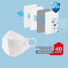 Saytekmed N95/FFP2 Kore Tipi 4 Katlı Beyaz Maske, Tekli Poşet, Uv Steril (1 Kutu/ 10 Adet)