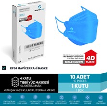 Saytekmed N95/FFP2 Kore Tipi 4 Katlı Mavi Maske, Tekli Poşet, Uv Steril (1 Kutu/ 10 Adet)