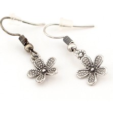 Solfera Bahar Çiçekleri Mat Metal Sallantılı Kadın Küpe EX070