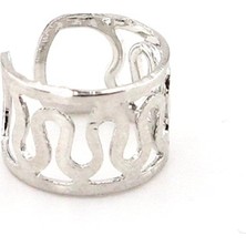 Solfera Parlak Gümüş Renkli Earcuff Kıkırdak Küpe EX091