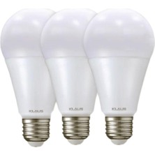 Klaus 3'lü LED Lamba 6500K Beyaz Işık 9W