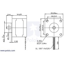 Pololu Nema 14 - 200 Adım Step Motor Bipolar - 35X36MM - 2.7V