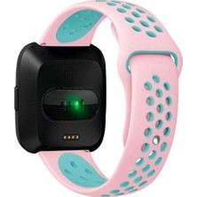 Bonanza Int Fitbit Versa / Versa2 / Versa Lite İçin Çift Renkli Silikon Kayış Bileklik (Yurt Dışından)