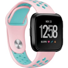 Bonanza Int Fitbit Versa / Versa2 / Versa Lite İçin Çift Renkli Silikon Kayış Bileklik (Yurt Dışından)
