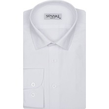 Süvari Slim Fit Beyaz Düz Erkek Gömlek