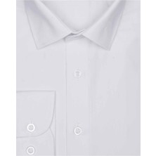 Süvari Slim Fit Beyaz Düz Erkek Gömlek