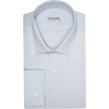 Süvari Slim Fit Açık Mavi Düz Erkek Gömlek