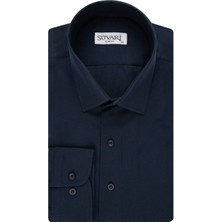 Süvari Slim Fit Lacivert Düz Erkek Gömlek