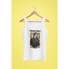 Raf Coll Kadın Beyaz Askılı T-Shirt Dijital Baskılı