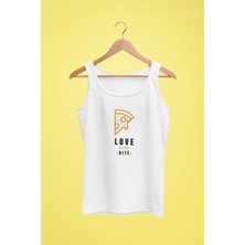 Raf Coll Kadın Beyaz Askılı T-Shirt Dijital Baskılı