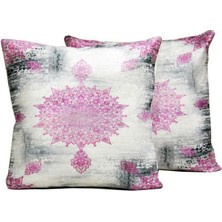 Çeyiz Diyarı Seraphine 2 Li Kadife Kırlent Kılıfı Krem Mürdüm