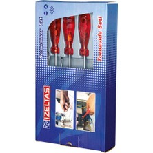 Izeltaş 4100 Düz Tornavida Takımı 8 Parça Kraft