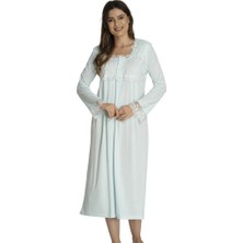 Hamile Çarşısı Effort 2404  Turkuaz Lohusa Uzun Kol Gecelik