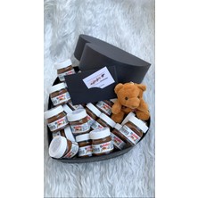 Mysterybox Siyah Kalp Kutu - Mini Nutella - Hediye Kutusu