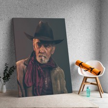 Deko Gonya Kovboy Temalı Yaşlı Adam Kanvas Tablo