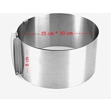 Pastafarms Paslanmaz 8 cm Ayarlanabilir Pandispanya Kek Kalıbı Ayarlı Çember