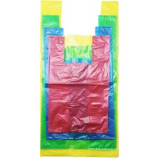 Gür Renkli Plastik Alışveriş Market Poşeti Atlet Poşet Küçük Boy 25 x 40 cm